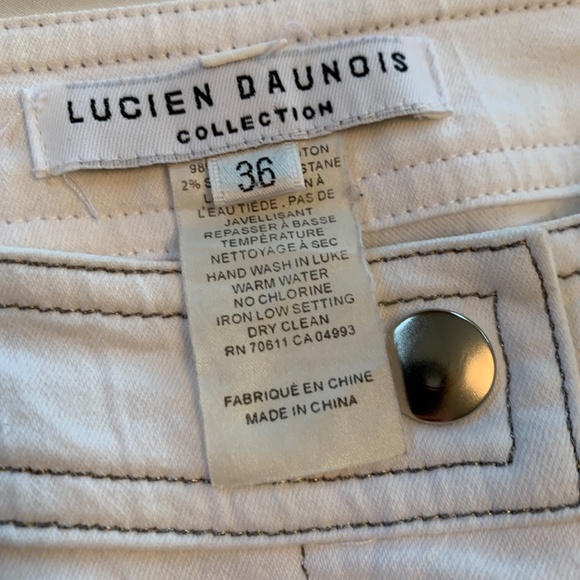 WHITE CROPPED LUCIEN DAUNCIS COLLECTION PANTS - SIZE 27 (4) - Picture 4 of 10